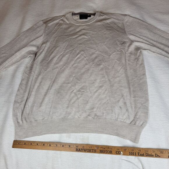 Black 1826 Brown Sweater Mens Beige Size XXL 100% Merino Wool Made Italy Winter - Picture 5 of 16